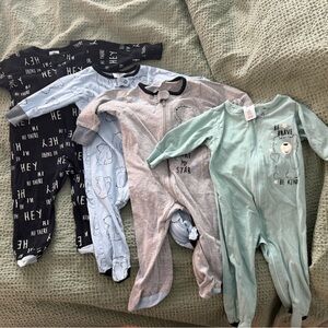 Lot of 4 ; 3-6M Gerber Footie Pajamas